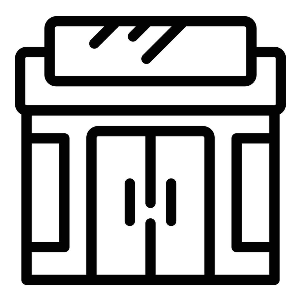 Local shop icon outline vector. Commercial grocery store vector