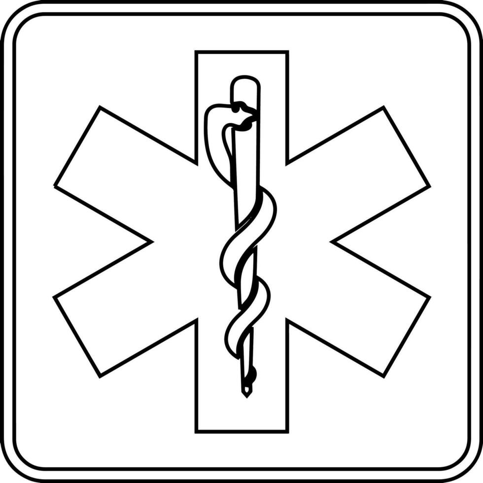 Emergency Medical Services, Outline vintage illustration. vector