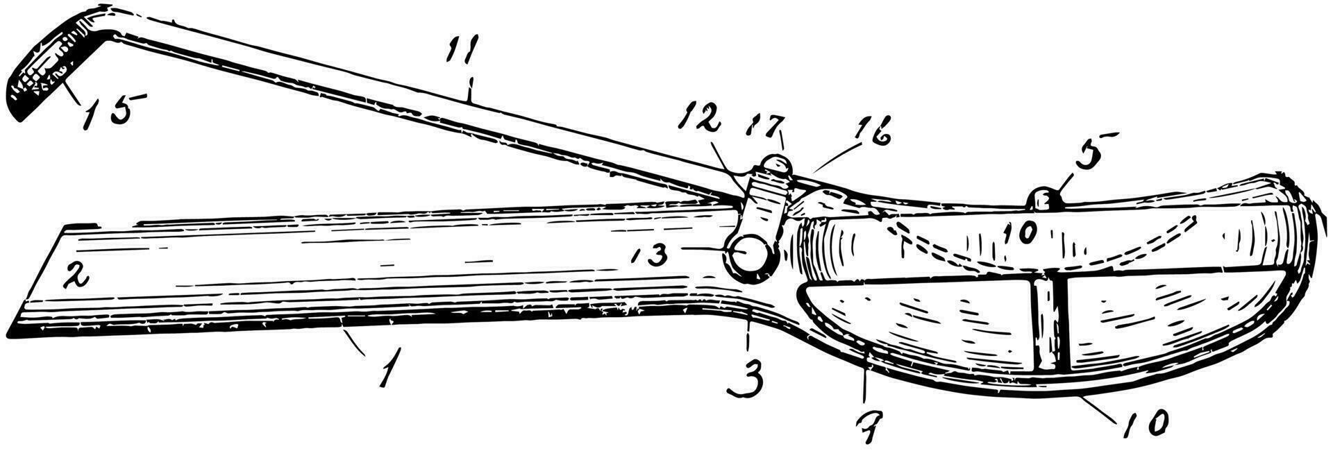 Early Model Syringe vintage illustration. vector