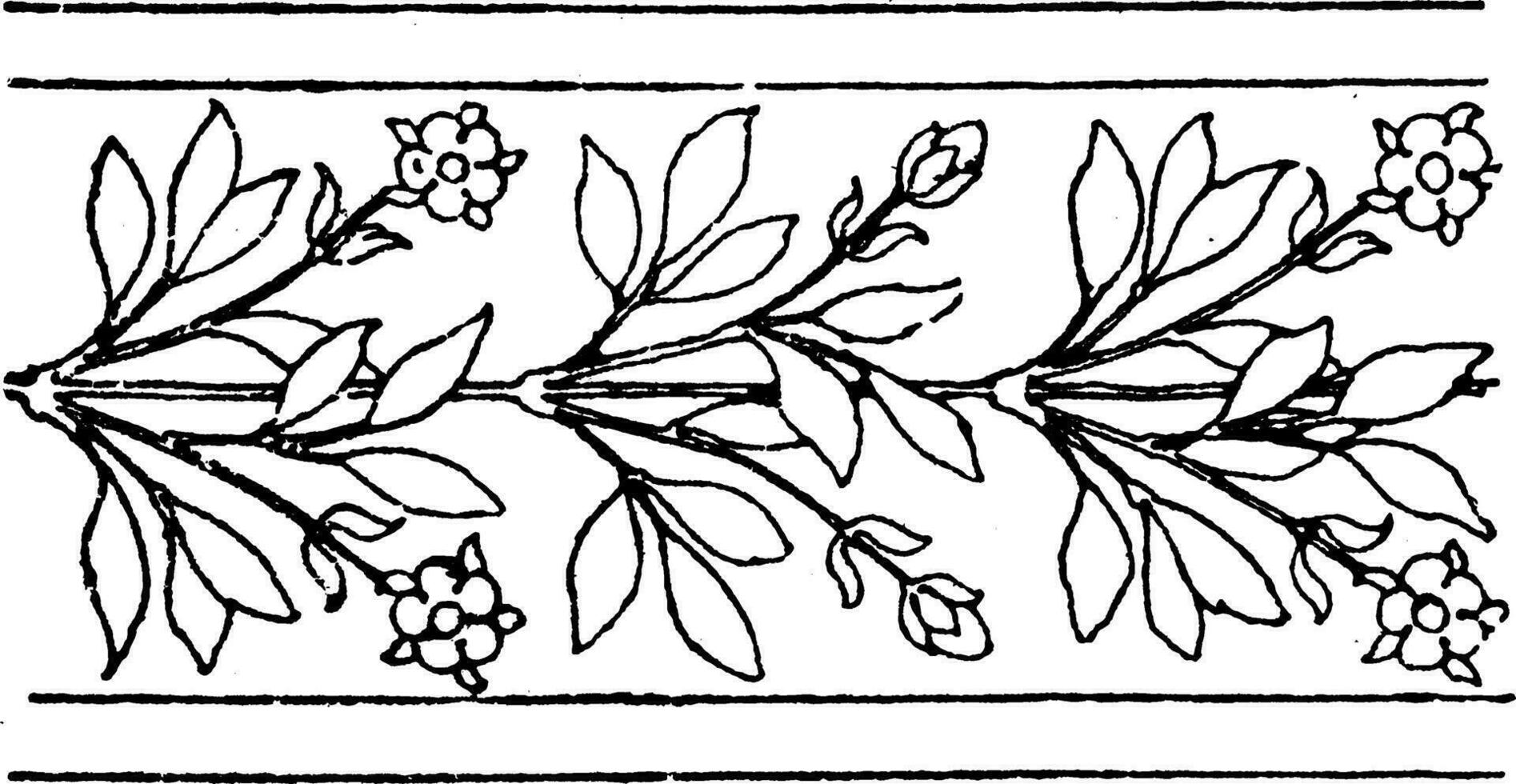 Modern Border Undulate Band is a wavelike design of leaves vintage Modern Border Undulate Band is a wavelike design of leaves vintage