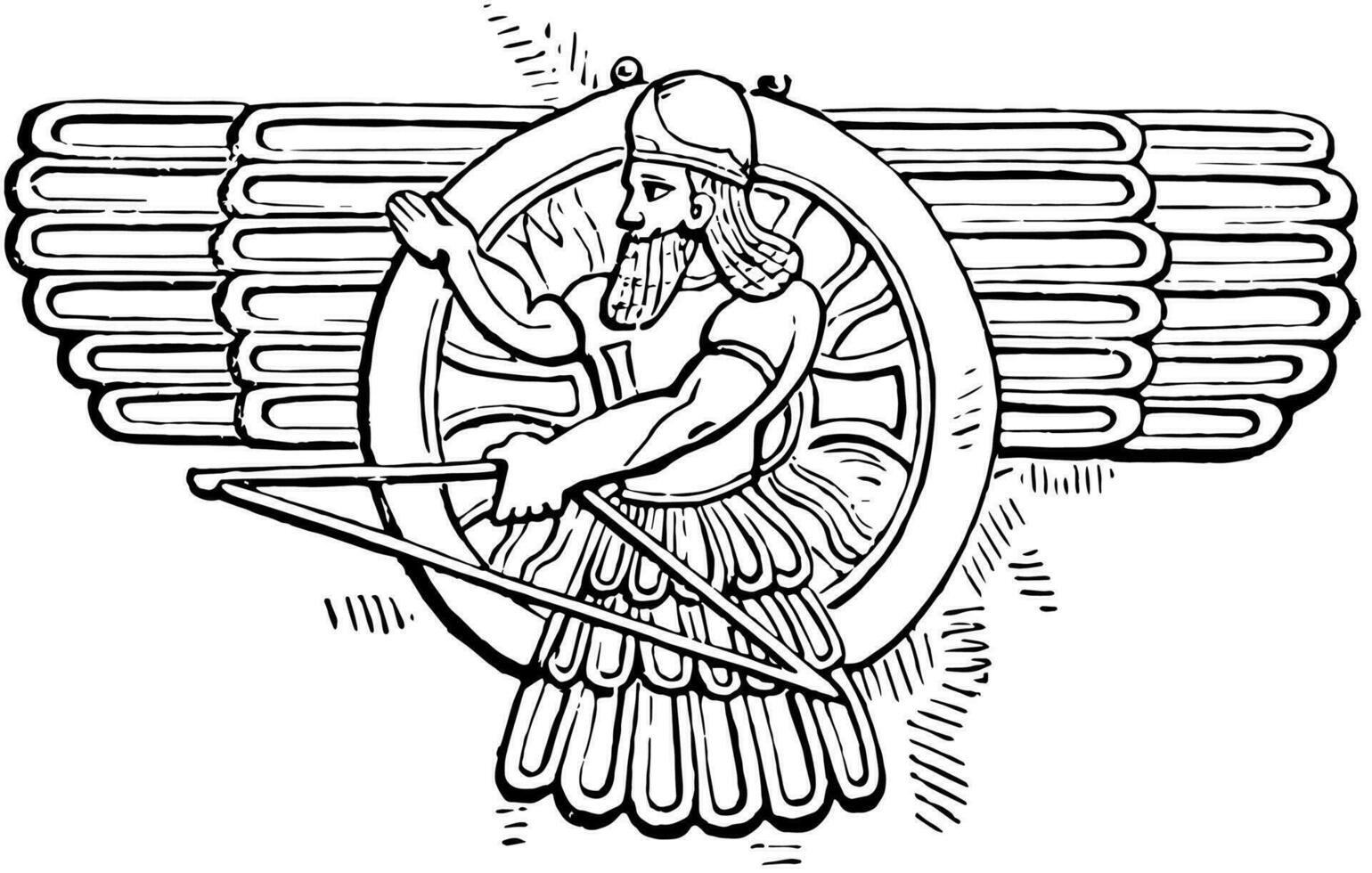 Feloher from Nineveh vintage illustration. vector