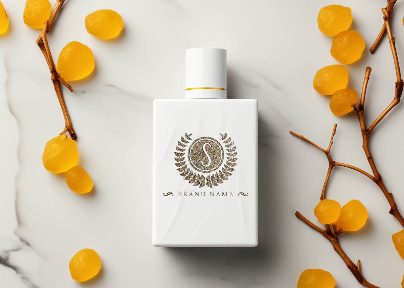 AI generated Editable product logo mockup PSD template