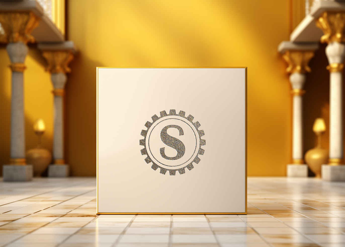 AI generated Editable product logo mockup PSD template