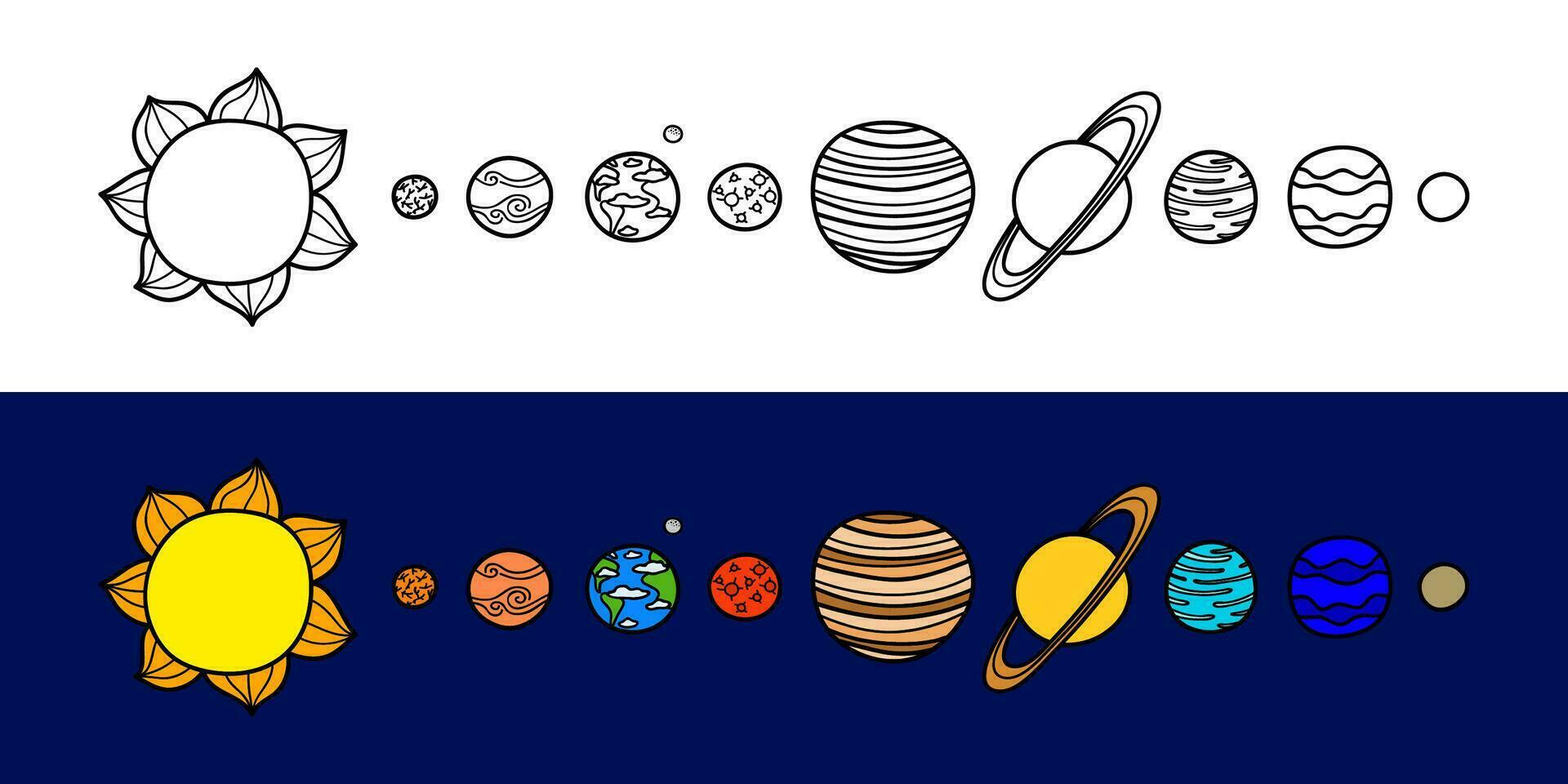 planetas del sistema solar. vector