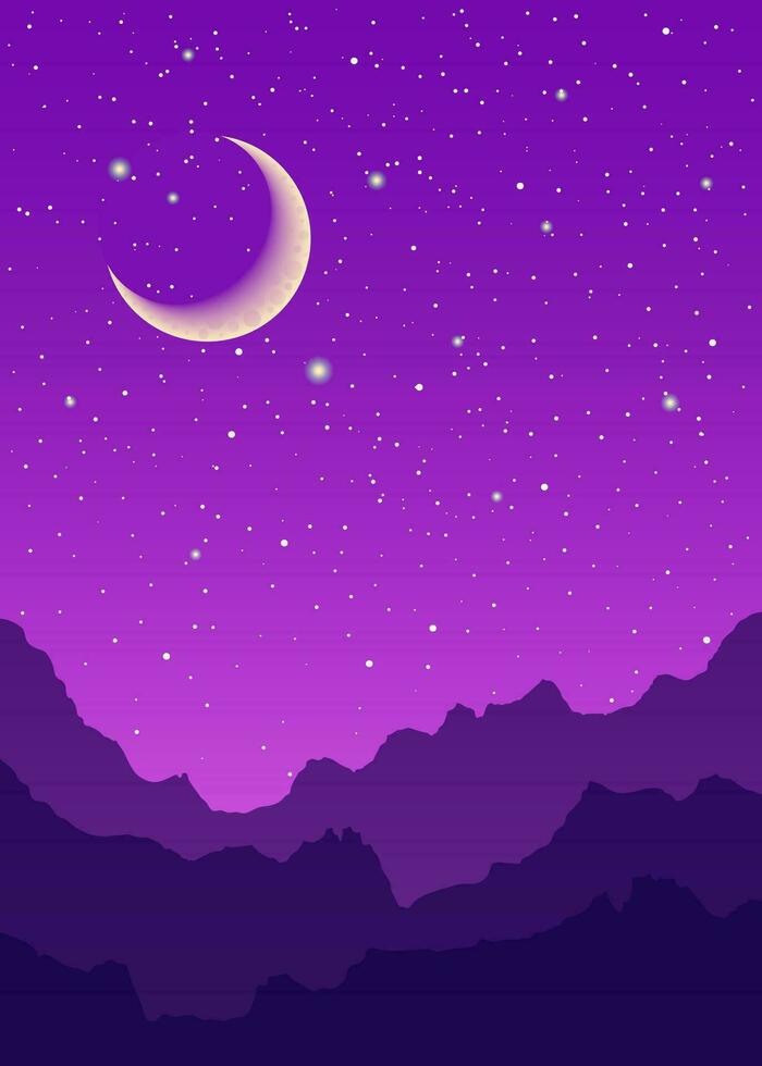 Purple space landscape. vector