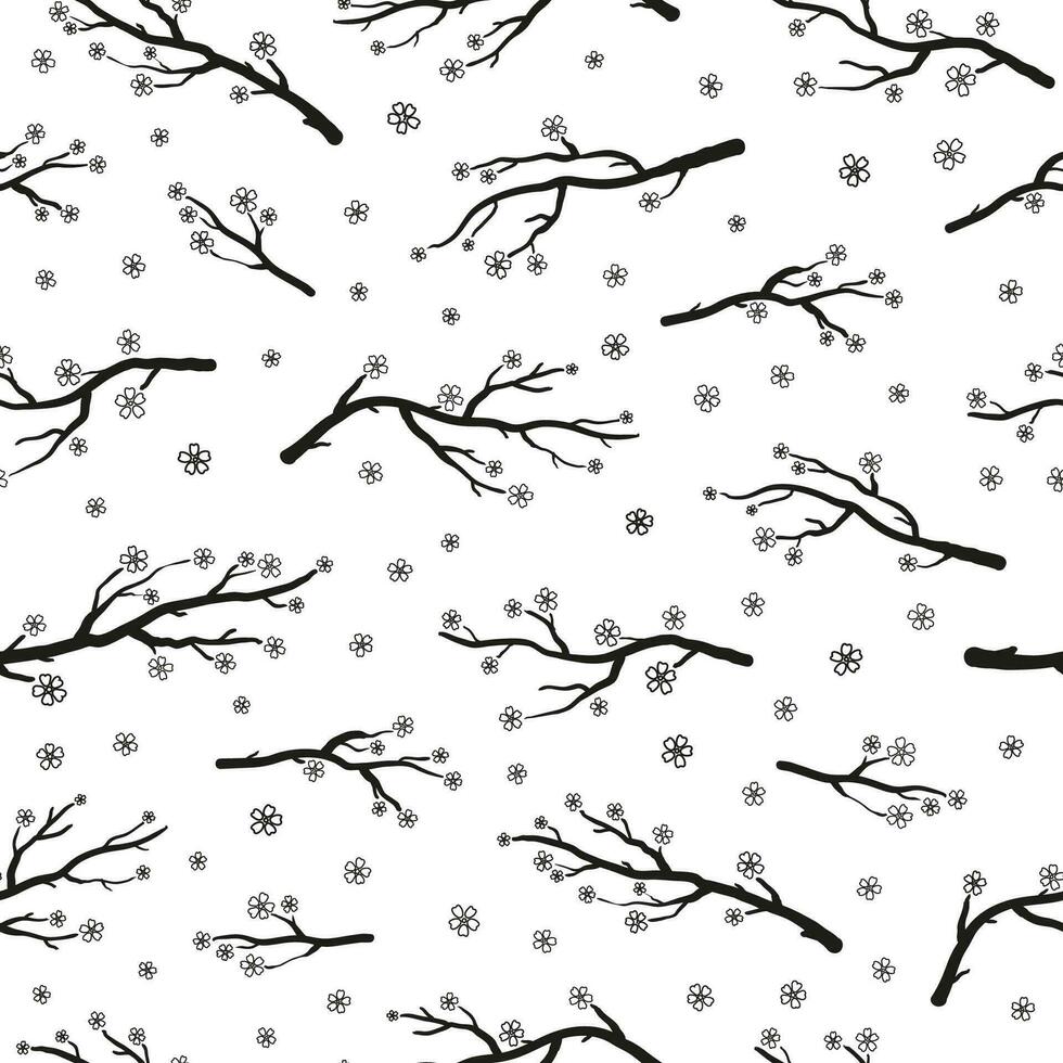 Seamless pattern with sakura branches. 35485511 Vector Art at Vecteezy