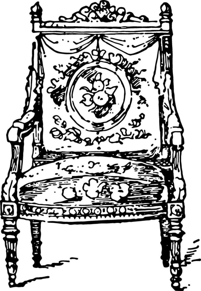 Louis XVI Style Arm chair, vintage illustration vector