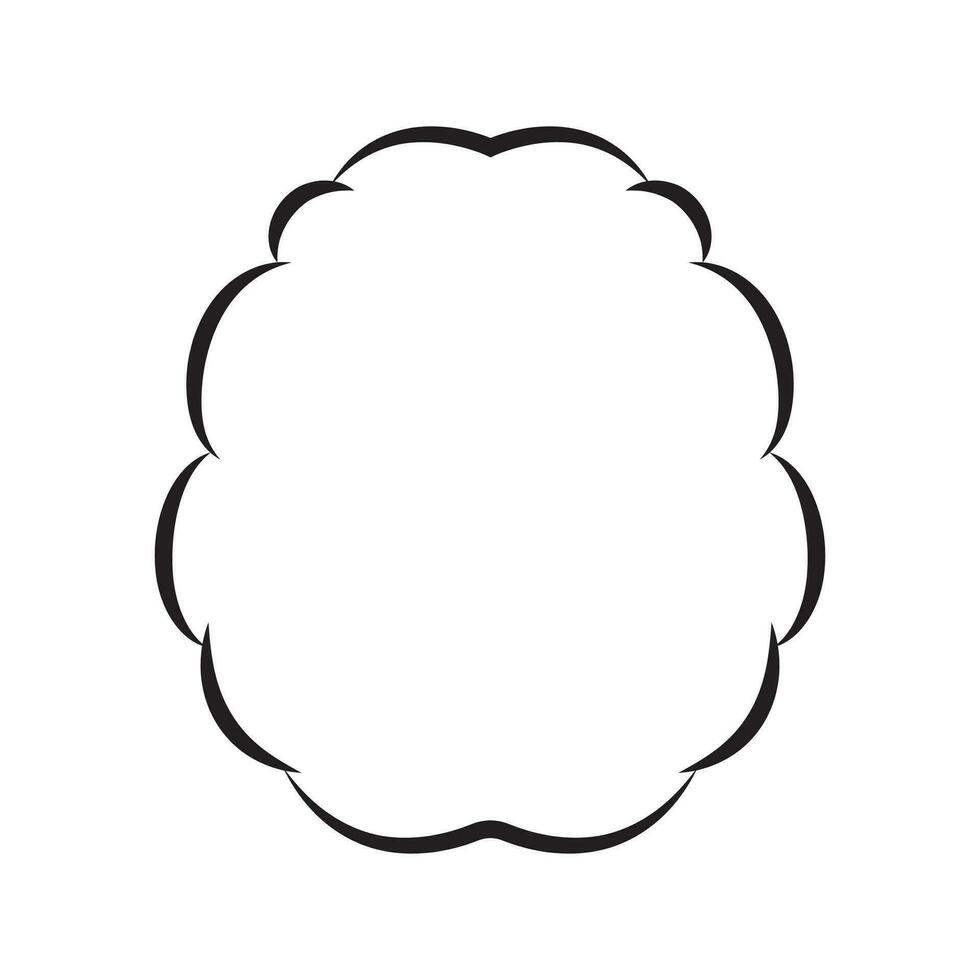 Abstract Outline of Human Brain, Simple Black and White Medical Drawing vector
