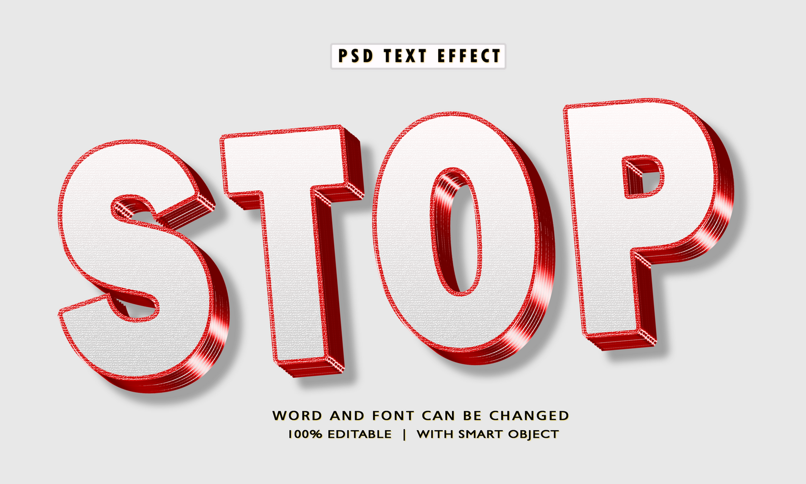 Stop 3D Editable Text Effects psd