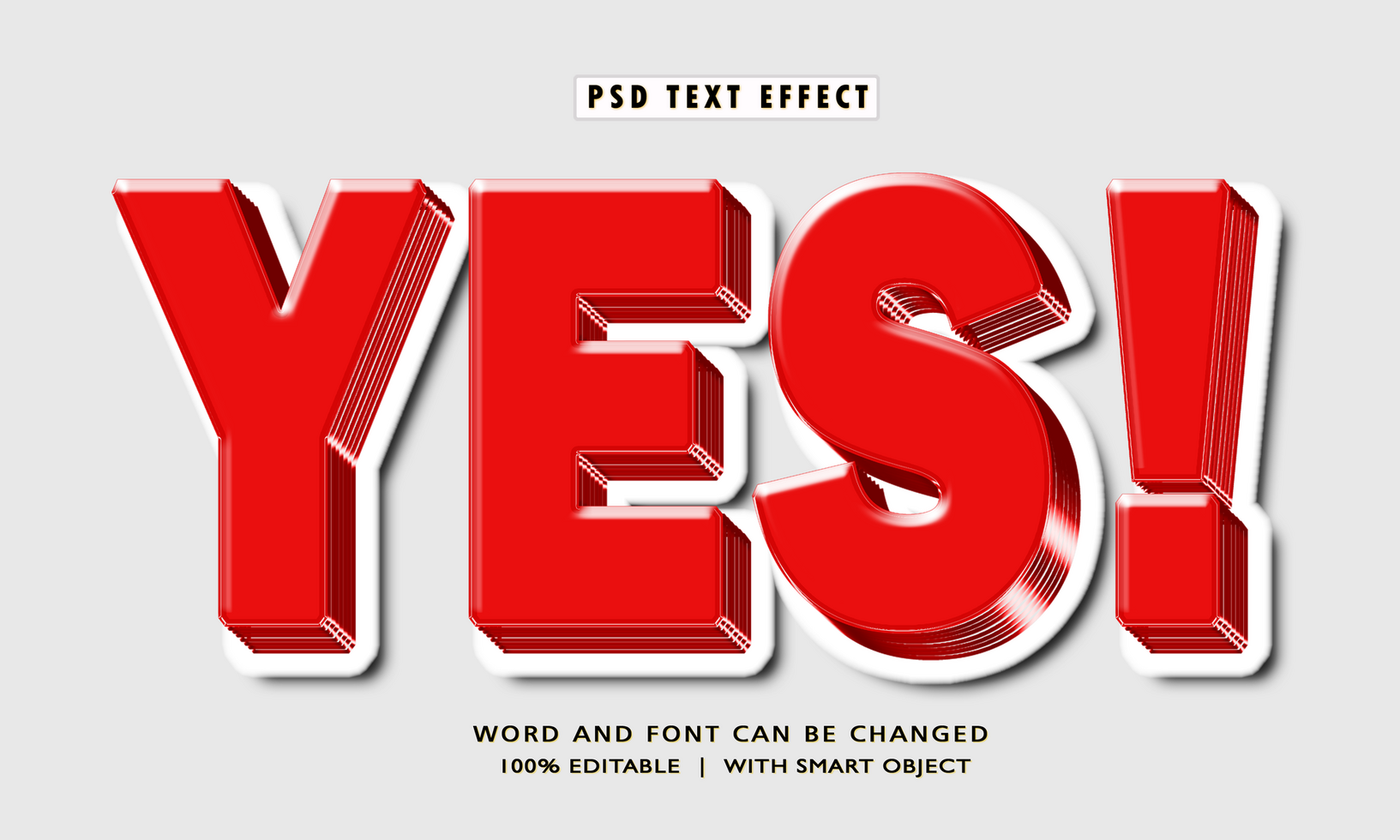Yes 3D Editable Text Effects psd