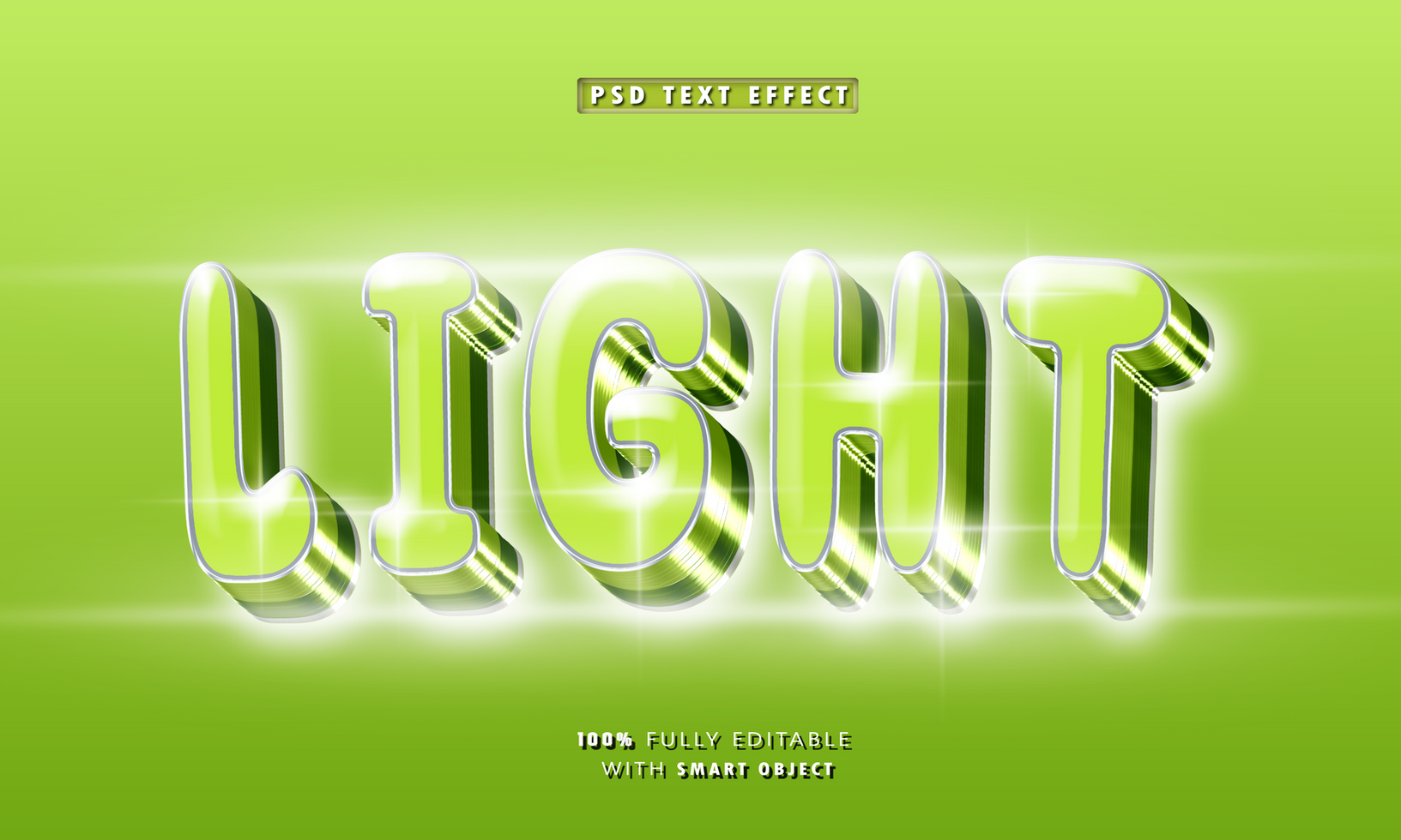 Light 3D Editable Text Effects psd