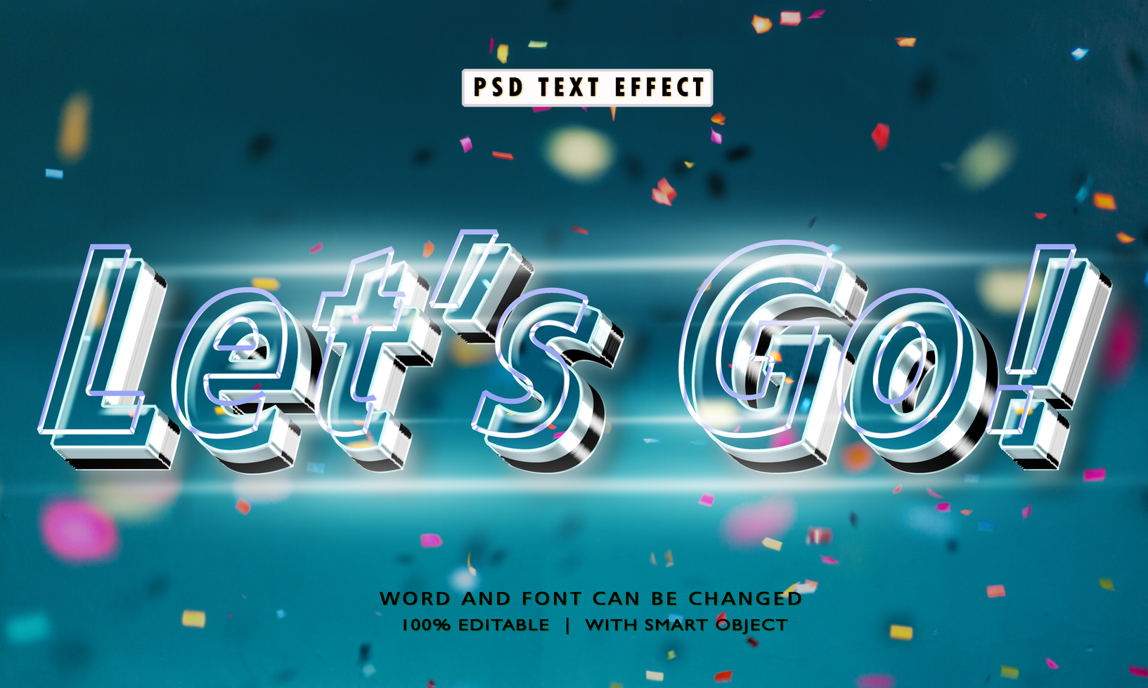 Lets Go 3D Editable Text Effects psd