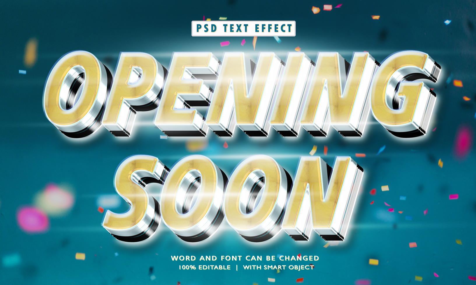 Opening Soon 3D Editable Text Effects psd