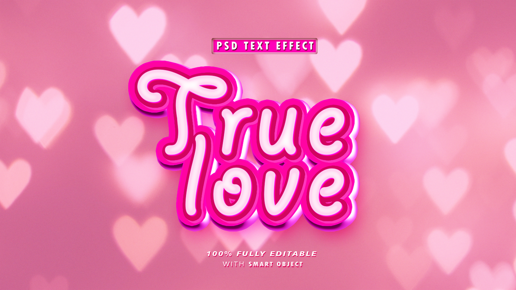 True Love Editable Text Effect psd