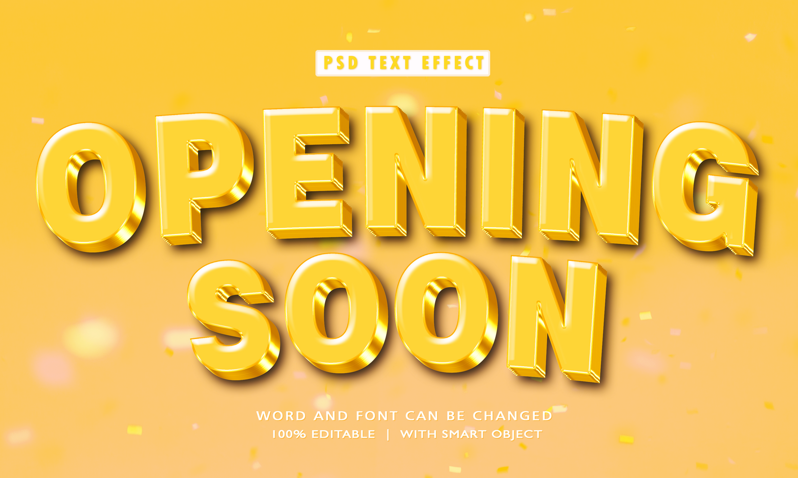Opening Soon 3D Editable Text Effects psd
