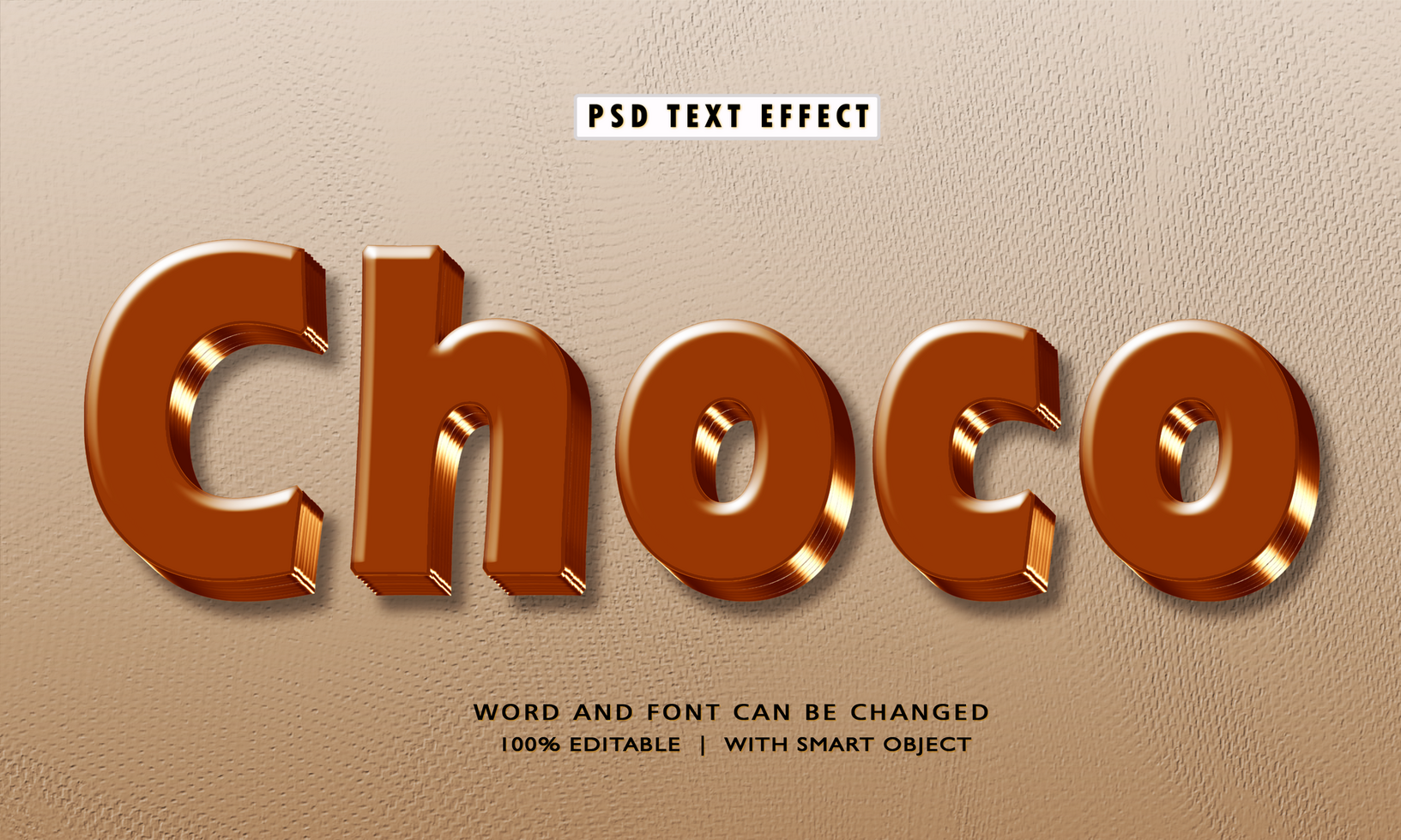 Choco 3D Editable Text Effects psd