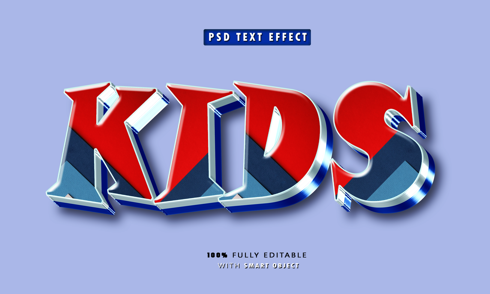 Kids 3D Editable Text Effects psd