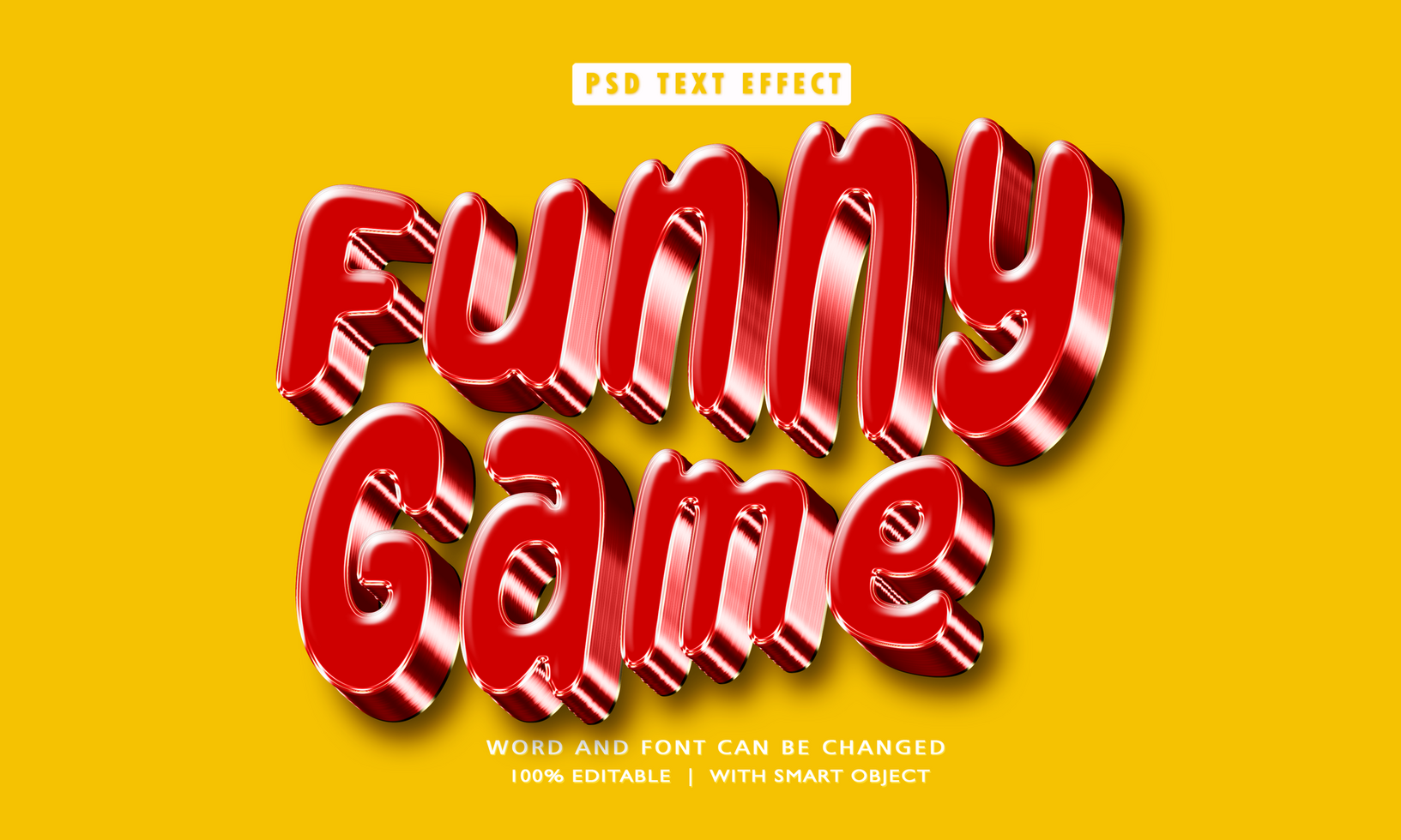 Funny Game 3D Editable Text Effects psd