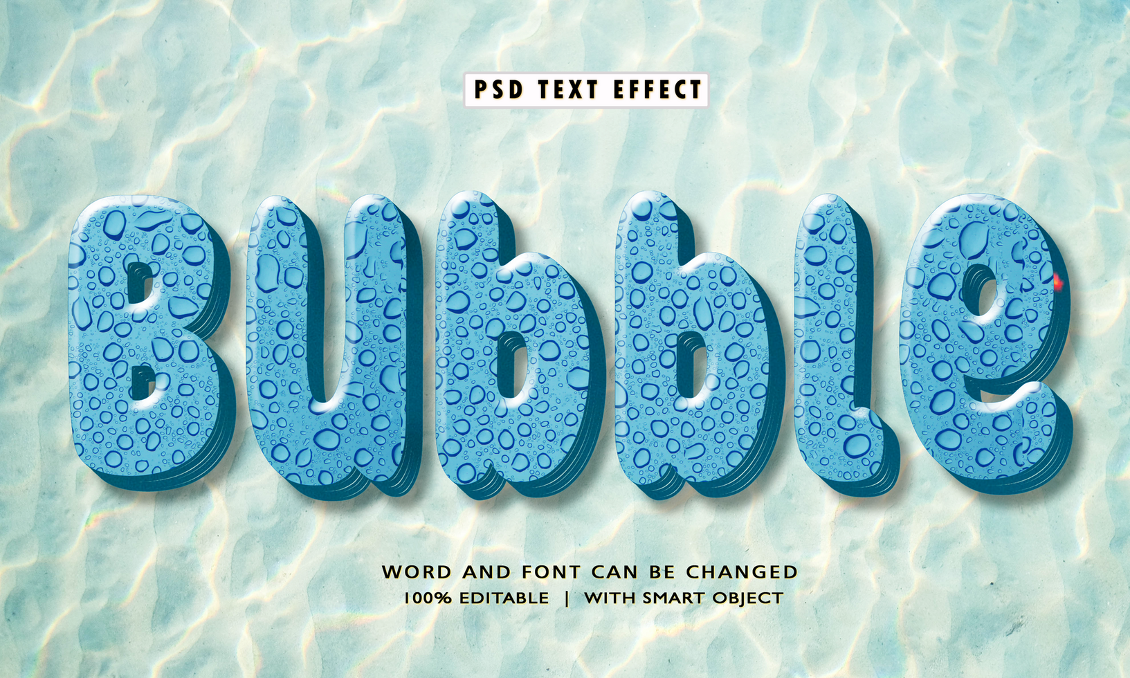 Bubble 3D Editable Text Effects psd