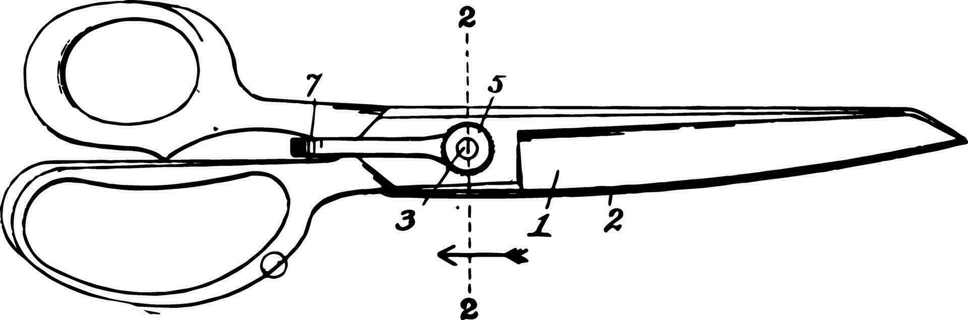 Tension Attachment for Shears vintage illustration. vector