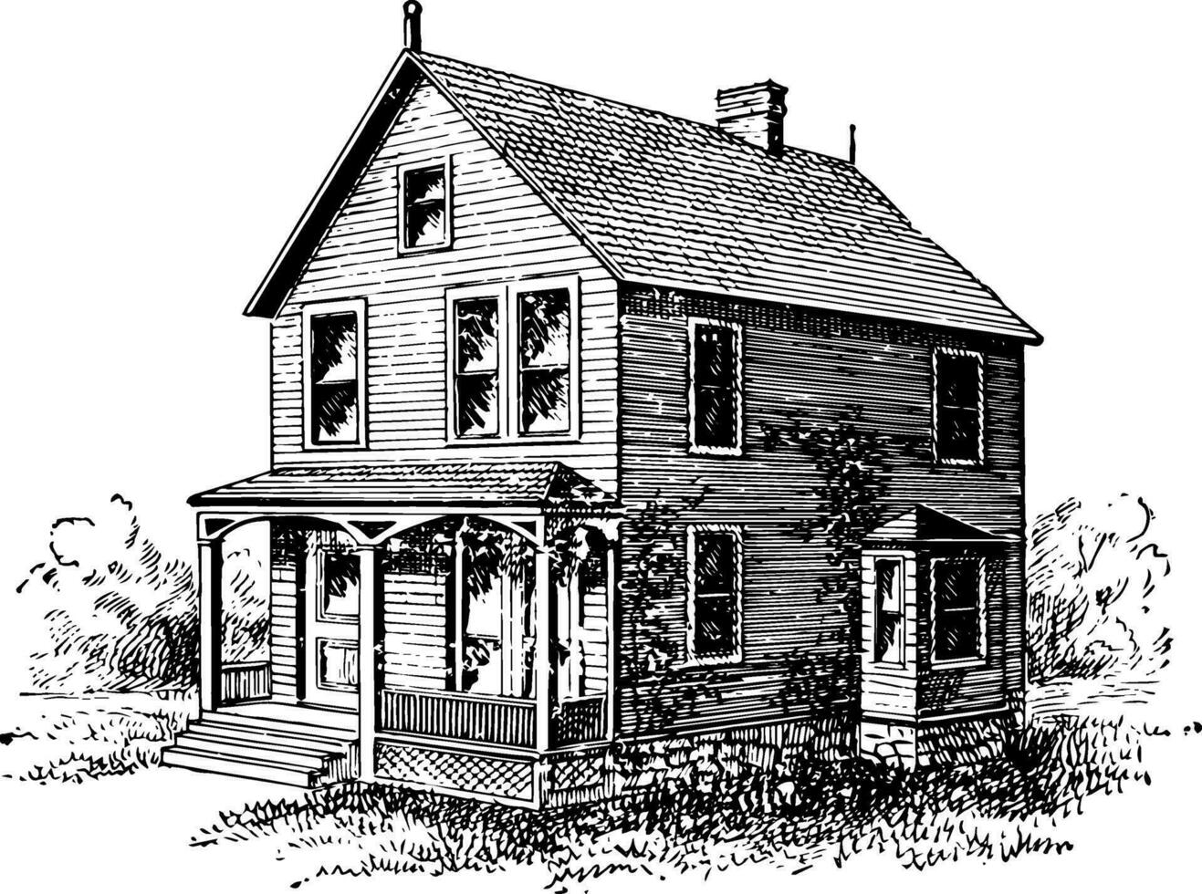 House vintage illustration. vector