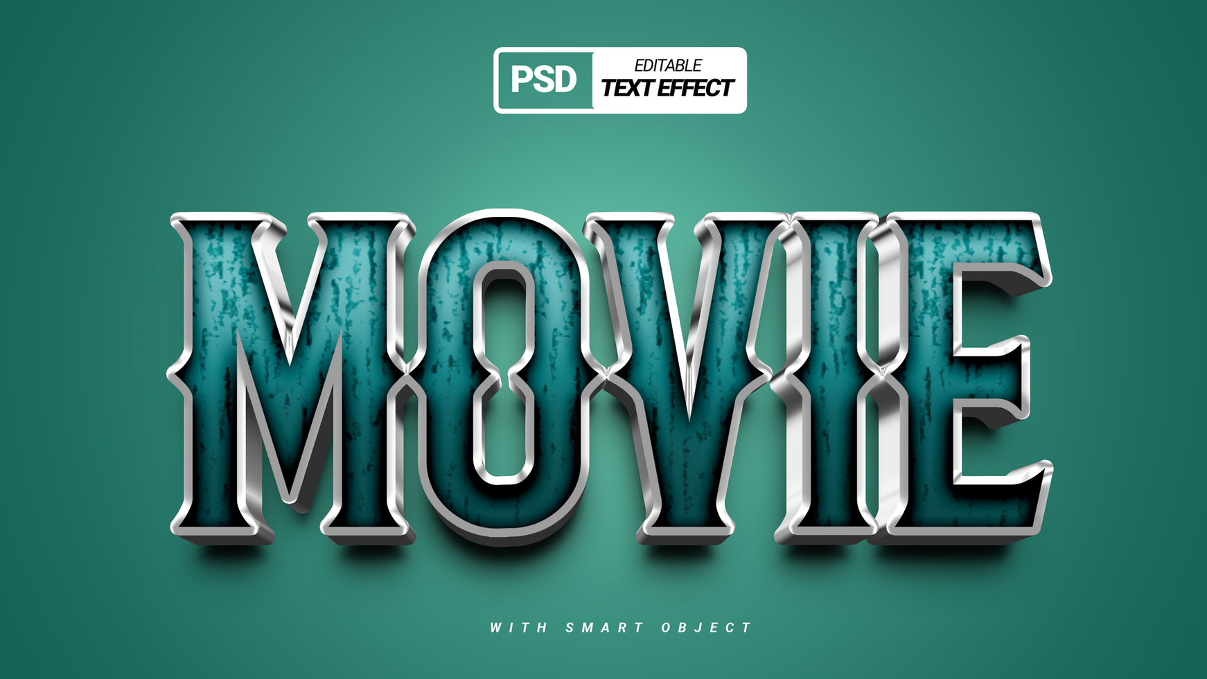 film verkan 3d grön rubrik titel text effekt design psd