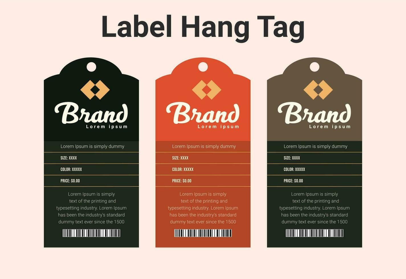Vector advertising ads hang tag label hangers