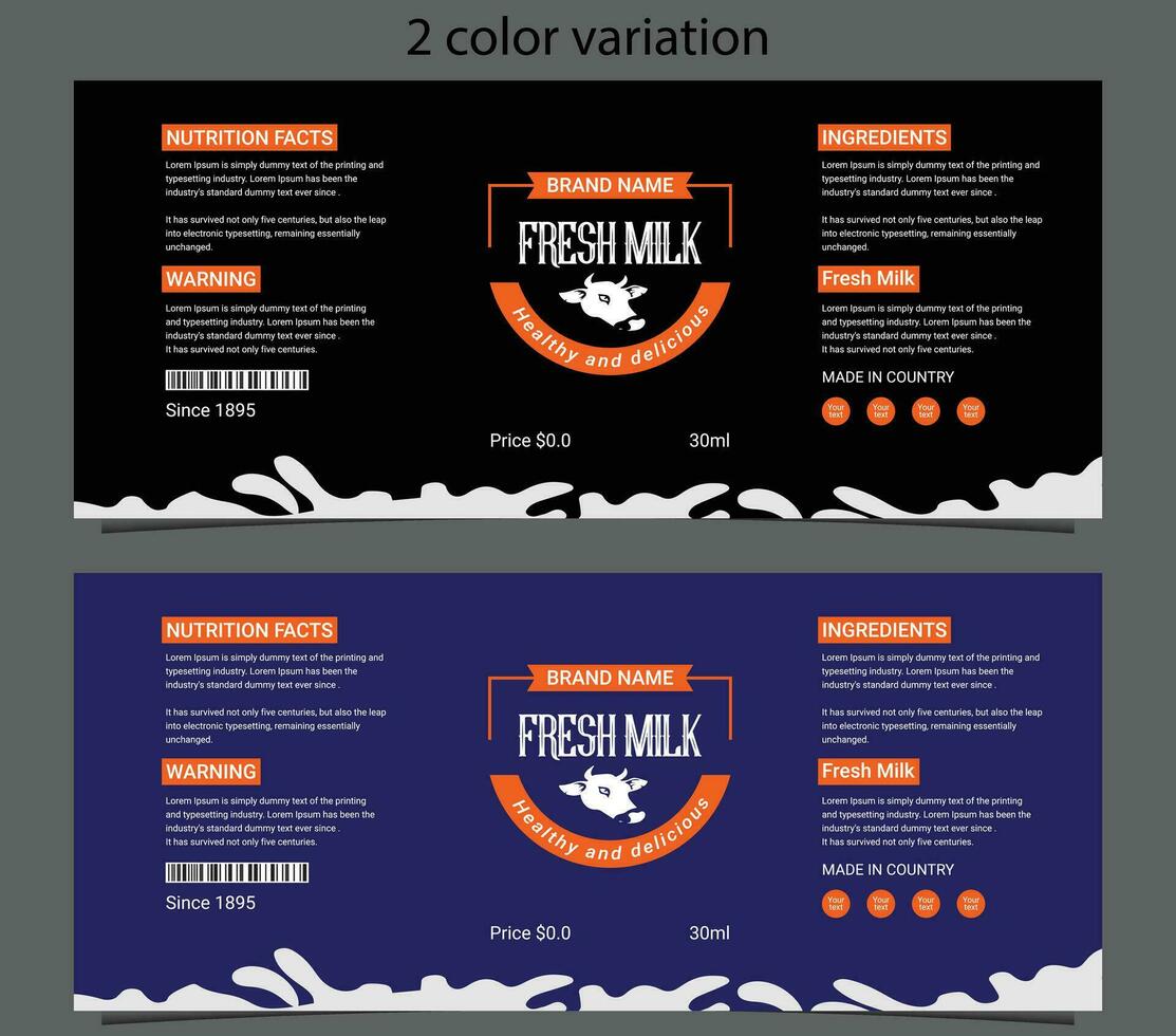 Product packaging label template vector