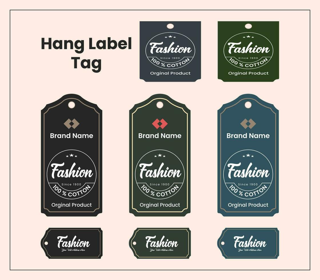 Free vector packaging labels hanger tag sticker template