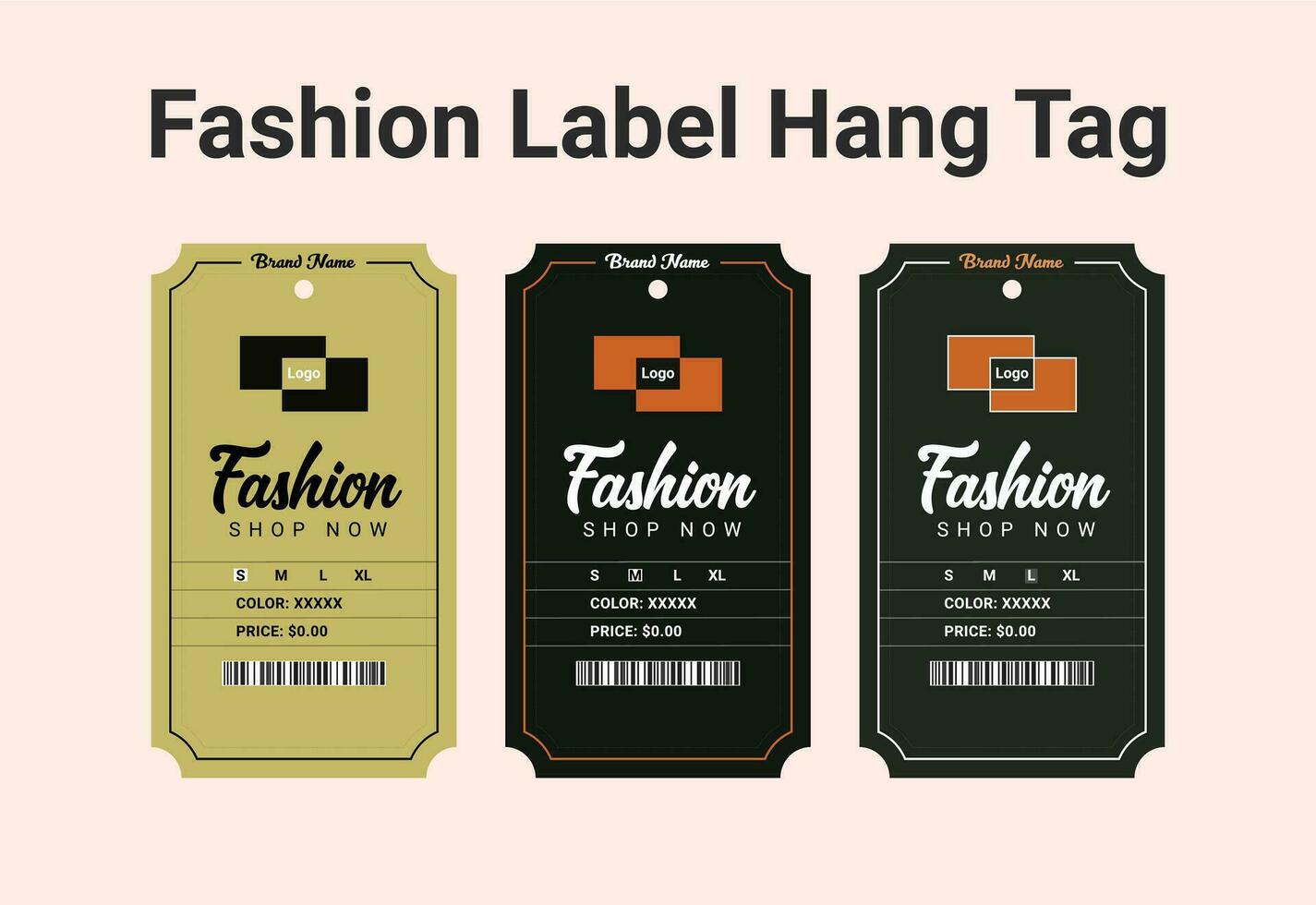 Vector fashion boutique hang tag template design