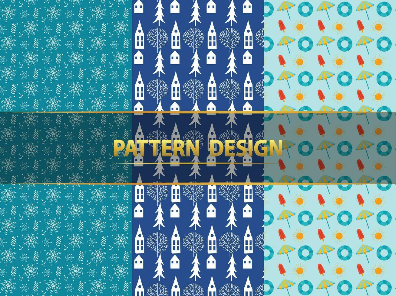 Christmas pattern set with stars and sparkles and Autumn background wallpaper illustration texture - Different autumnal leaves. vector