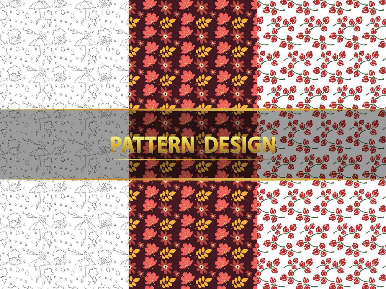 set botanic and abstract seamless pattern with flowers and leaves, collection floral pattern. Tile with Flower rose. vector