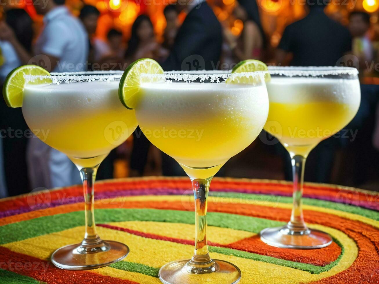 AI generated Sparkling Pisco Sour Delight at Peruvian New Year s Gala. AI Generated. photo