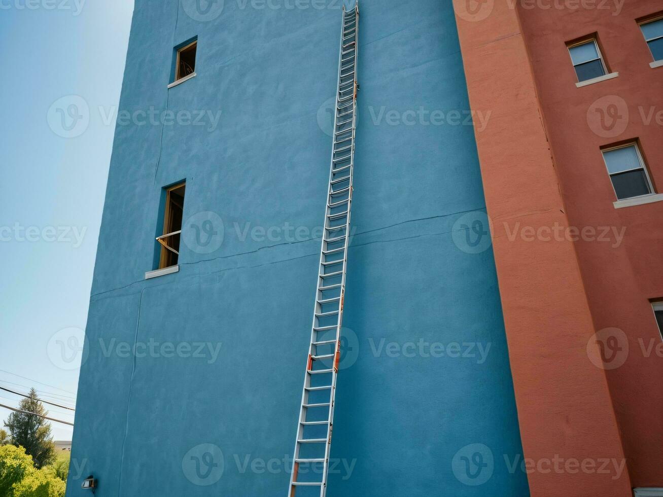 AI generated Reaching New Heights Painting Access with High Reach Ladders. AI Generated. photo