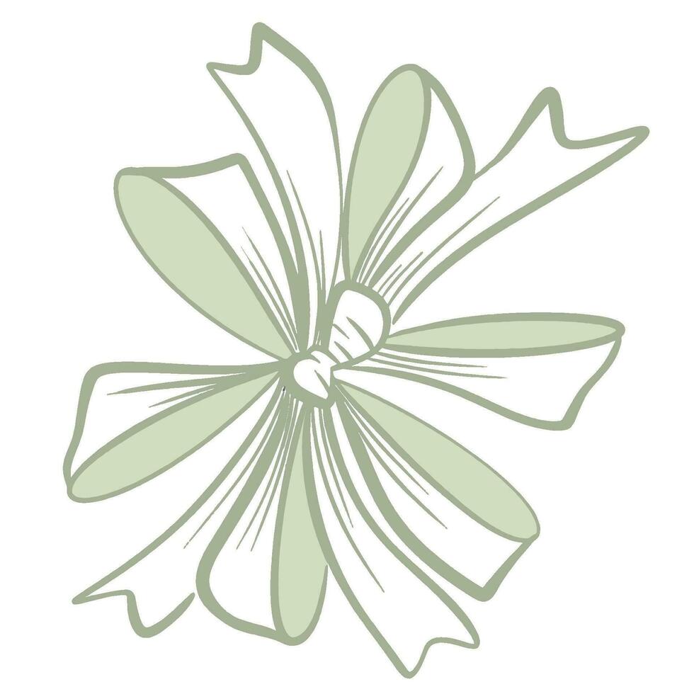 Beautiful of Flower Shaped Green Ribbon vector