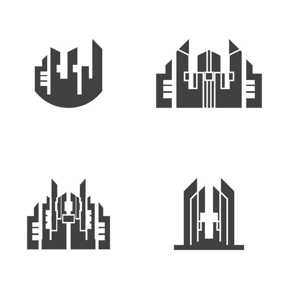 horizonte de la ciudad moderna. silueta de la ciudad. ilustración vectorial en diseño plano vector