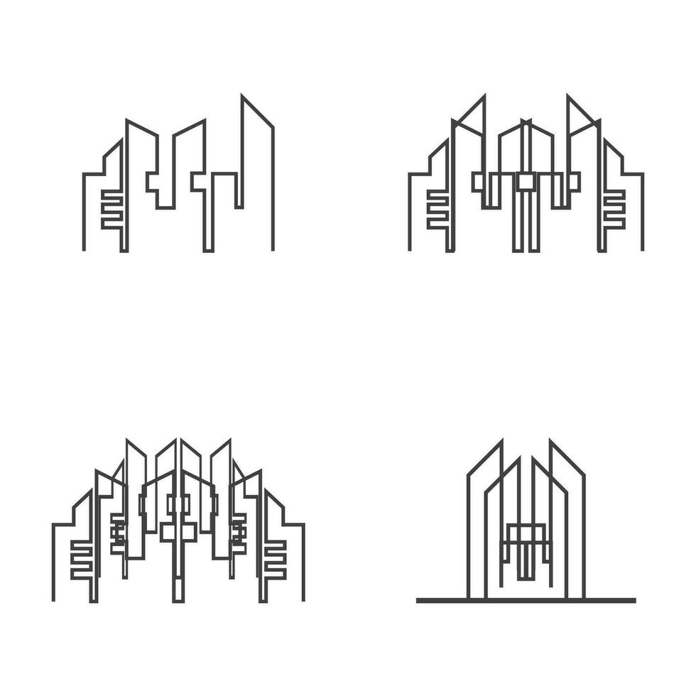 horizonte de la ciudad moderna. silueta de la ciudad. ilustración vectorial en diseño plano vector