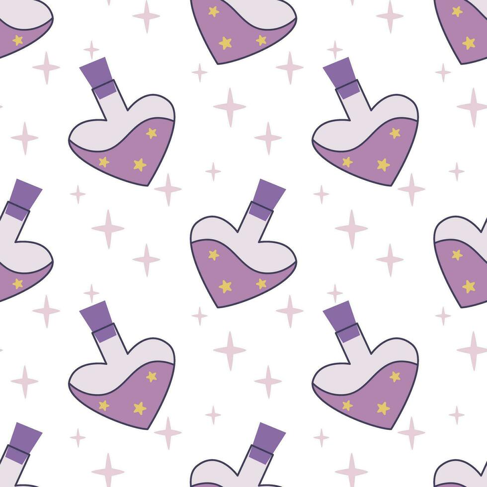 Magic potion seamless pattern vector illustration