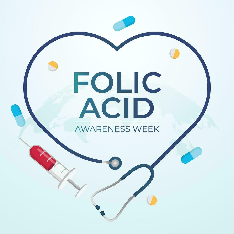 Raise Folic Acid Awareness. Vector Design Template for Health Campaigns. Highlight the importance of this vital nutrient with an engaging graphic.