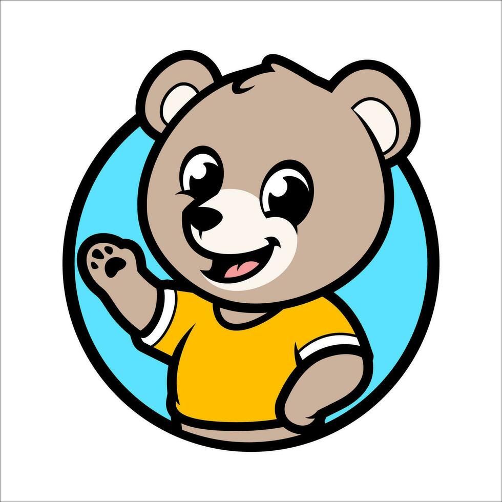 linda dibujos animados oso mascota logo vector