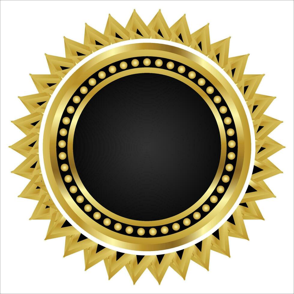 Gold medal set badge vector the best award