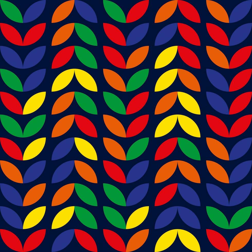 Bauhaus retro estilo aleatorio simetría modelo modelo sencillo antecedentes fondo de pantalla invierno colores vistoso rojo amarillo geometría decorativo textil cubrir diseño bandera póster aleatorio verde alfombra envolver web vector