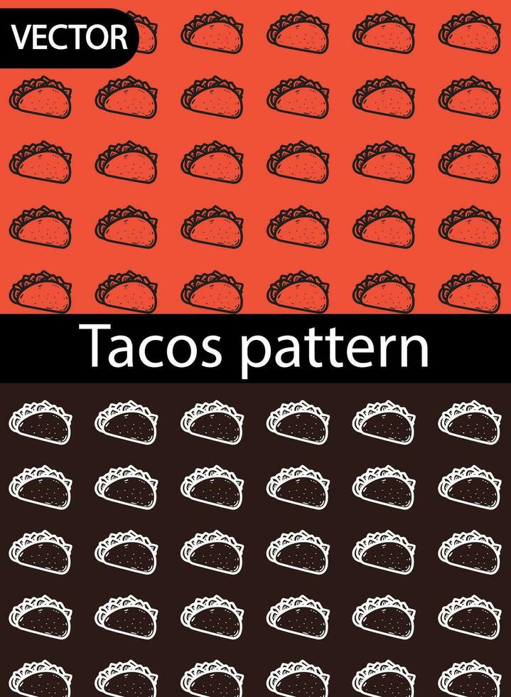 Food pattern, template with tacos, fast foods, for design backgrounds vector
