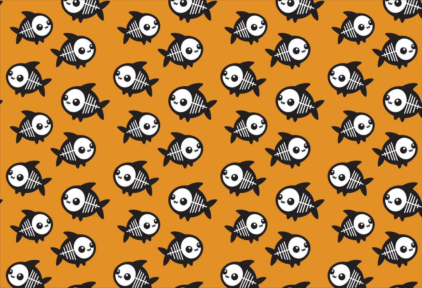 fish skull pattern, ideal for pet prints, cats, backgrounds vector