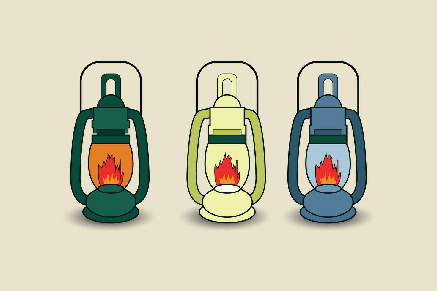 vector vintage oil lamp. retro illustration of ancient people lighting with kerosene,