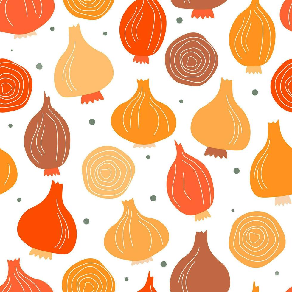 Seamless pattern with a bow. Vegetable design. Vector graphics.