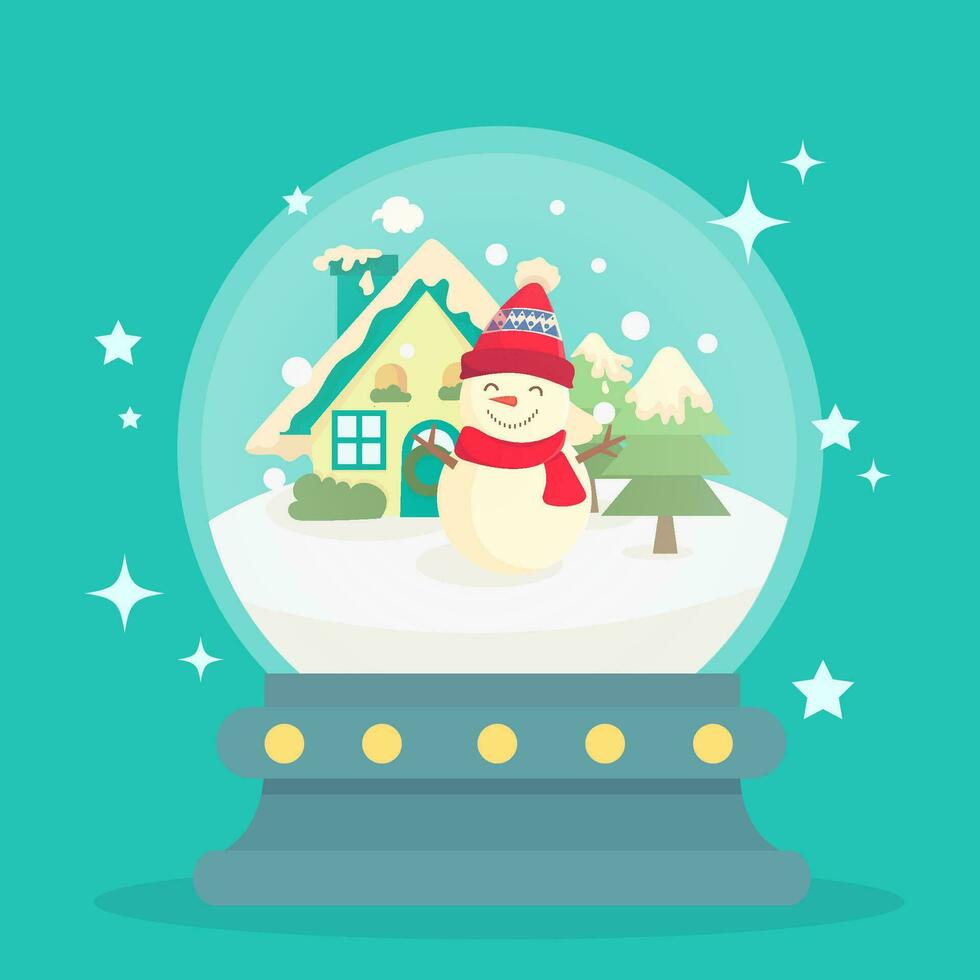 Snow Globe Winter Decorative Vector