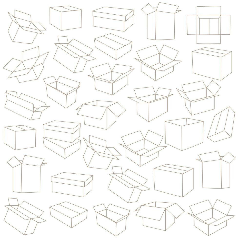 Seamless pattern of empty cardboard box vector
