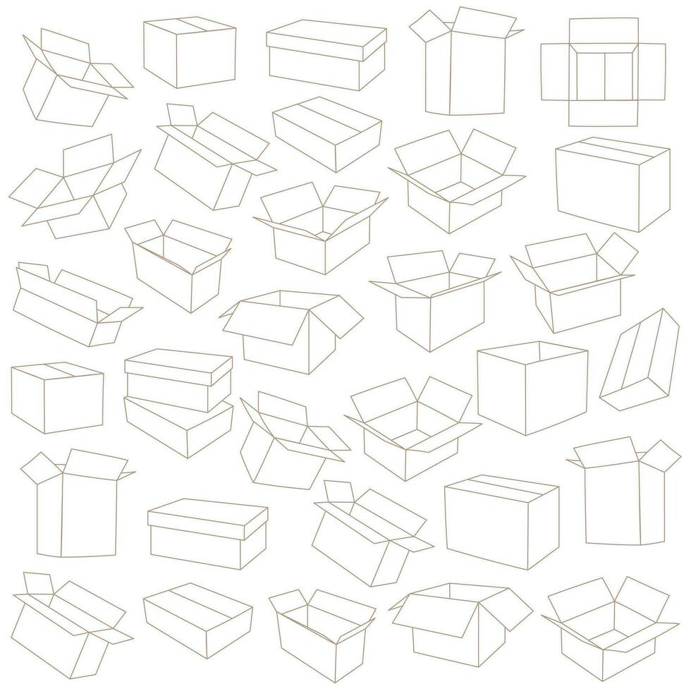 Seamless pattern of empty cardboard box vector