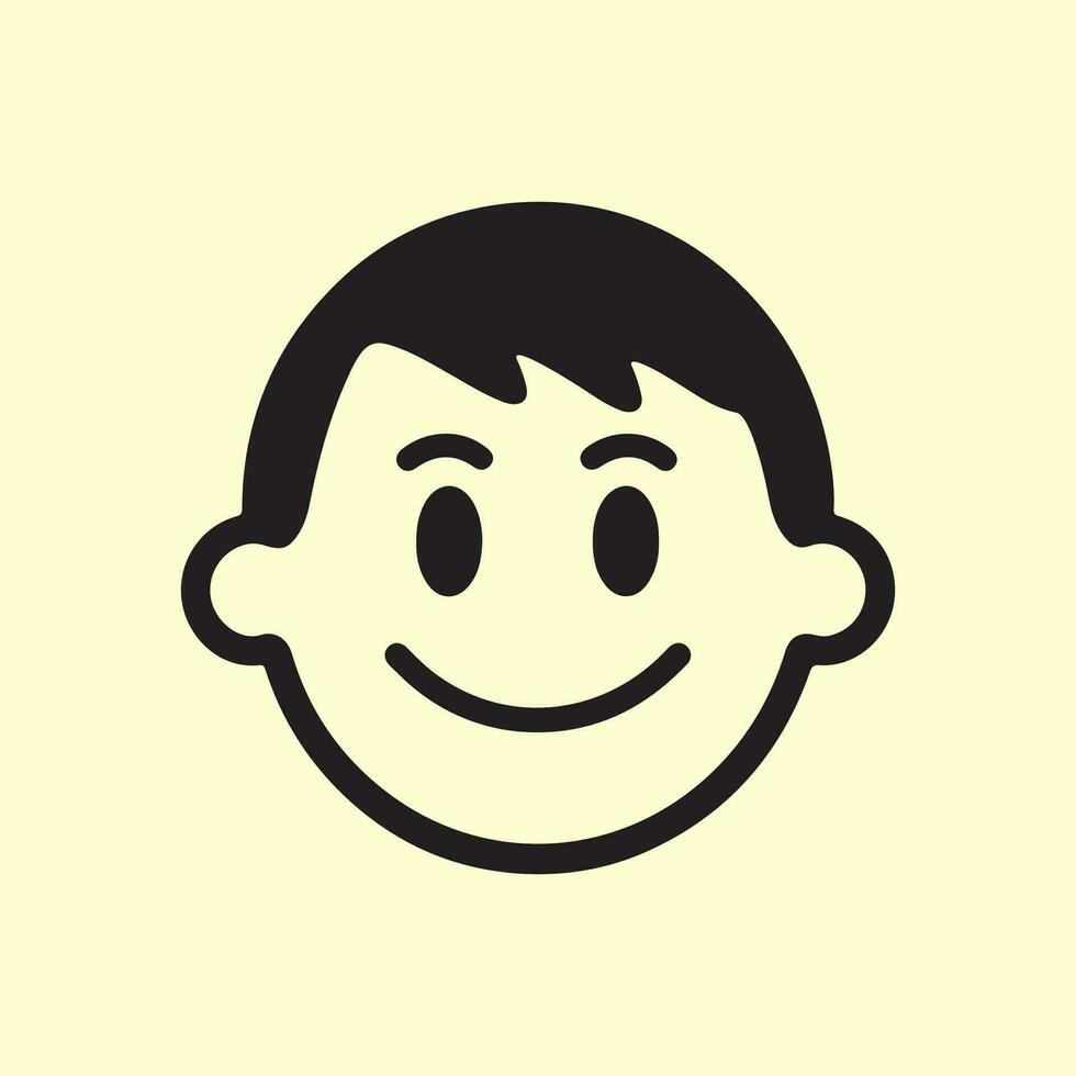 niño con un sonrisa icono vector